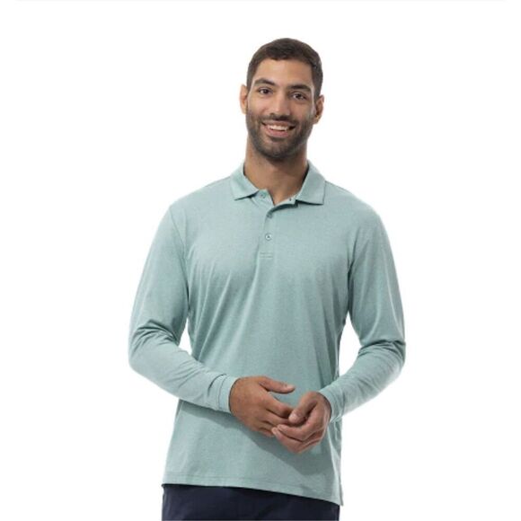 Men's Soltek Ice Long Sleeve Heather Polo size xxl - Picture 5 of 5